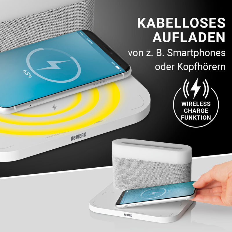 LED-Nachttischlampe mit Wireless Charge Funktion